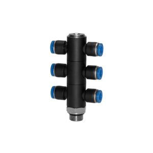 Distributeur T sextuple série bleu